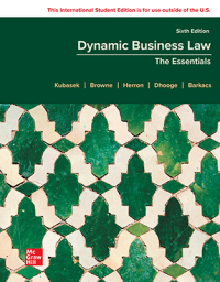 Cover image: ISE Dynamic Business Law: The Essentials 6th edition 9781266278716