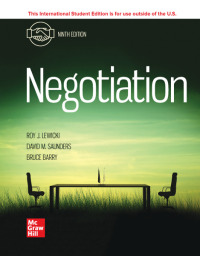 Cover image: ISE Negotiation 9th edition 9781266283154