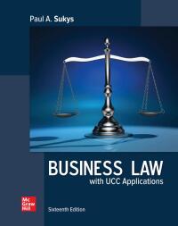 Cover image: Business Law with UCC Applications 16th edition 9781264217939