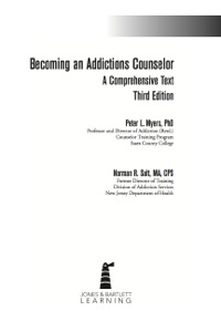 Cover image: Becoming an Addictions Counselor: A Comprehensive Text 3rd edition 9781449632137