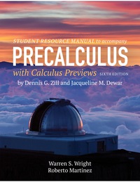 Cover image: Student Resource Manual to Accompany Precalculus with Calculus Previews (6e) 6th edition 9781284079975