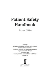 Cover image: Patient Safety Handbook 2nd edition 9780763774042