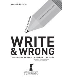 Cover image: Write and Wrong: Writing Within Criminal Justice, A Student Workbook 2nd edition 9781284112993