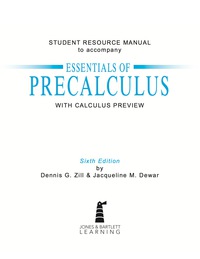 Imagen de portada: Student Resource Manual to Accompany Essentials of Precalculus with Calculus Previews 6th edition 9781284066975