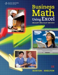 Cover image: Business Math Using Excel 2nd edition 9780538731195