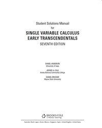 Cover image: Student Solutions Manual, (Chapters 1-11) for Stewart's Single Variable Calculus: Early Transcendentals 7th edition 9780840049346