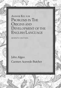 Cover image: Answer Key for Problems for Algeo/Butcher's The Origins and Development of the English Language 7th edition 9781133957553