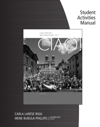 Cover image: Student Activity Manual for Riga/Phillips' Ciao! 8th edition 9781285946535
