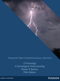 Imagen de portada: Criminology: A Sociological Understanding 5th edition 9781292022895
