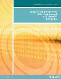 Omslagafbeelding: College Algebra and Trigonometry: A Unit Circle Approach 5th edition 9781292023816