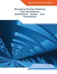 Cover image: Managerial Decision Modeling with Spreadsheets: Pearson New International Edition 3rd edition 9781292024196