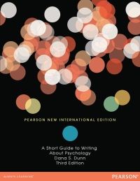 Cover image: Short Guide to Writing About Psychology: Pearson New International Edition 3rd edition 9781292026916