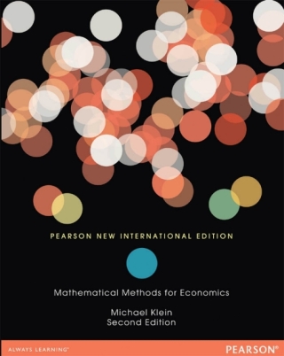 Cover image: Mathematical Methods for Economics: Pearson New International Edition 2nd edition 9781292039183
