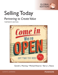 Cover image: Selling Today: Partnering to Create Value, Global Edition 13th edition 9781292060170