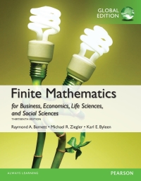 Cover image: Finite Mathematics for Business, Economics, Life Sciences and Social Sciences, Global Edition 13th edition 9781292062297