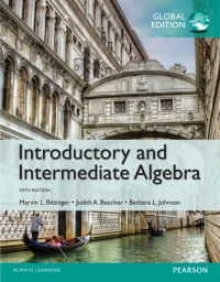 Cover image: Introductory and Intermediate Algebra, Global Edition 5th edition 9781292080000