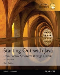 表紙画像: Starting Out with Java: From Control Structures through Objects, Global Edition 6th edition 9781292110653