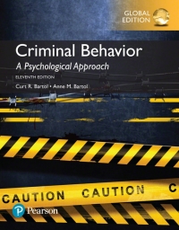 Cover image: Criminal Behavior: A Psychological Approach, Global Edition 11th edition 9781292157719