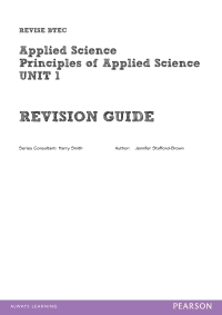 Cover image: BTEC First Applied Science Revision Guide Unit 1 Library Edition 1st edition 9781446902776