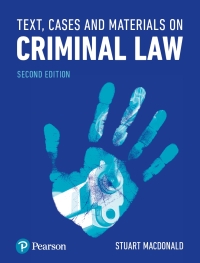 Imagen de portada: Text, Cases and Materials on Criminal Law 2nd edition 9781292219929