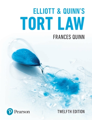 Cover image: Elliott & Quinn's Tort Law 12th edition 9781292251448