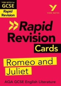 Titelbild: York Notes for AQA GCSE Rapid Revision Cards: Romeo and Juliet catch up, revise and be ready for and 2023 and 2024 exams and assessments 1st edition 9781292273662