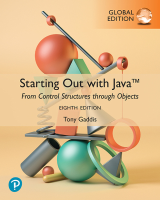 Cover image: Starting Out with Java: From Control Structures through Objects, Global Edition 8th edition 9781292453248