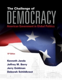 Cover image: MindTap Political Science for Janda/Berry/Goldman/ Schildkraut's The Challenge of Democracy: American Government in Global Politics, 13th Edition, [Instant Access], 1 term (6 months) 13th edition 9781285858449