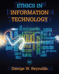 Cover image: Ethics in Information Technology 5th edition 9781285197159