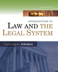 Cover image: Introduction to Law and the Legal System 11th edition 9781285438252