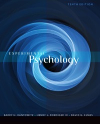 Cover image: Experimental Psychology 10th edition 9781111357993