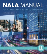 Cover image: NALA Manual for Paralegals and Legal Assistants: A General Skills & Litigation Guide for Today's Professionals 6th edition 9781133591863