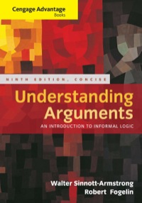Imagen de portada: Cengage Advantage Books: Understanding Arguments, Concise Edition 9th edition 9781305226975