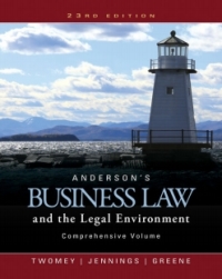 Cover image: MindTap Business Law for Anderson's Business Law & Legal Environment - Comprehensive Volume, 23rd Edition, [Instant Access], 2 terms (12 months) 23rd edition 9781305630642
