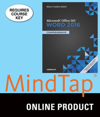 Cover image: MindTap Computing for Vermaat's Shelly Cashman Series Microsoft Office 365 & Word 2016: Comprehensive, 1st Edition, [Instant Access], 2 terms (12 months) 1st edition 9781305883000
