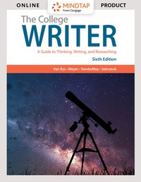 Cover image: MindTap English for Van Rys/Meyer/ Vandermey/Sebranek's The College Writer: A Guide to Thinking, Writing, and Researching 6th edition 9781305959057