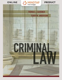 Cover image: MindTap Criminal Justice for Gardner/Anderson's Criminal Law 13th edition 9781305966437