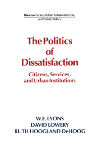Imagen de portada: The Politics of Dissatisfaction 1st edition 9780873328982