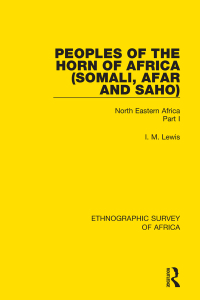 Cover image: Peoples of the Horn of Africa (Somali, Afar and Saho) 1st edition 9781138234031