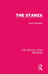 Cover image: The Stanza 1st edition 9781138233140
