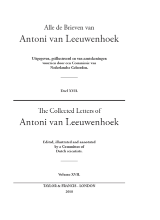 Cover image: The Collected Letters of Antoni Van Leeuwenhoek - Volume 17 1st edition 9780415586429
