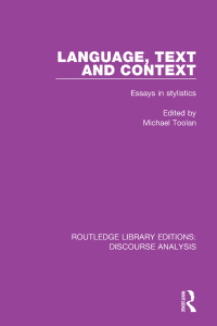 صورة الغلاف: Language, Text and Context 1st edition 9781138224421