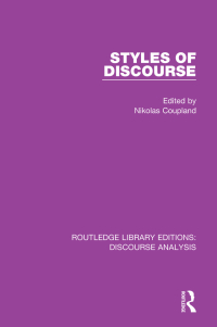 Imagen de portada: Styles of Discourse 1st edition 9781138224360