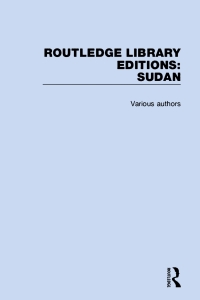 Omslagafbeelding: Routledge Library Editions: Sudan 1st edition 9781138201682