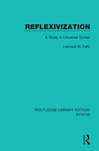 Imagen de portada: Reflexivization 1st edition 9781138213234