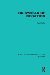 Imagen de portada: On Syntax of Negation 1st edition 9781138208667