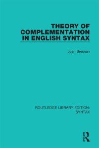 Imagen de portada: Theory of Complementation in English Syntax 1st edition 9781138208629