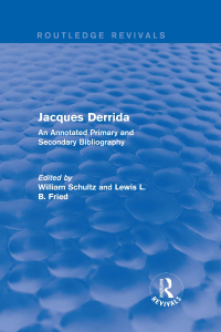 Cover image: Jacques Derrida (Routledge Revivals) 1st edition 9781138204058