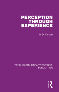 Cover image: Perception Through Experience 1st edition 9781138203570
