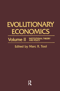 Cover image: Evolutionary Economics 1st edition 9780873324830